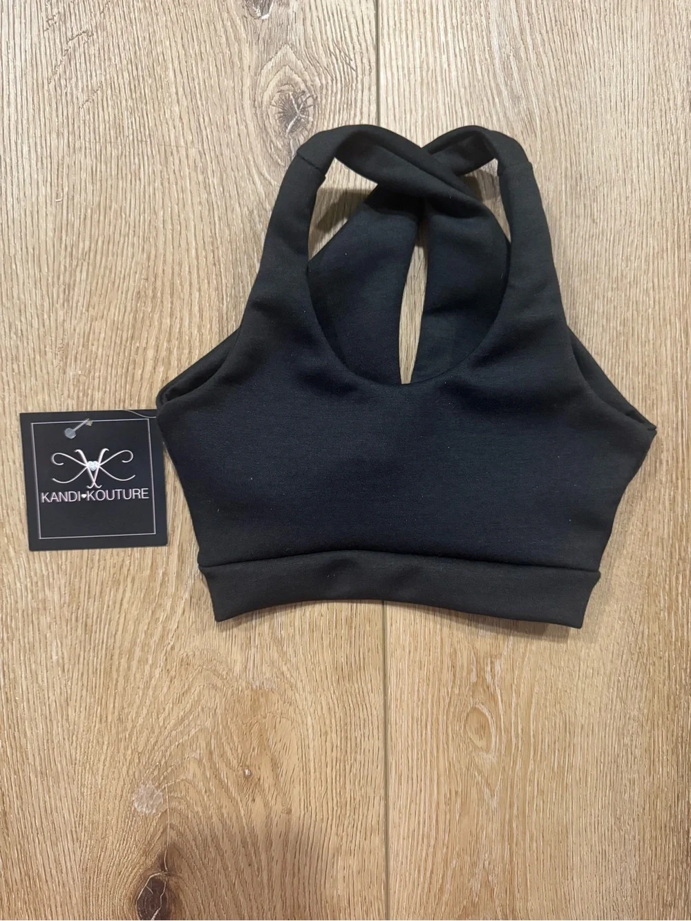 NWT Kandi Kouture Luxe Life Bra Top Black Child Medium CM 5/6 Dancewear